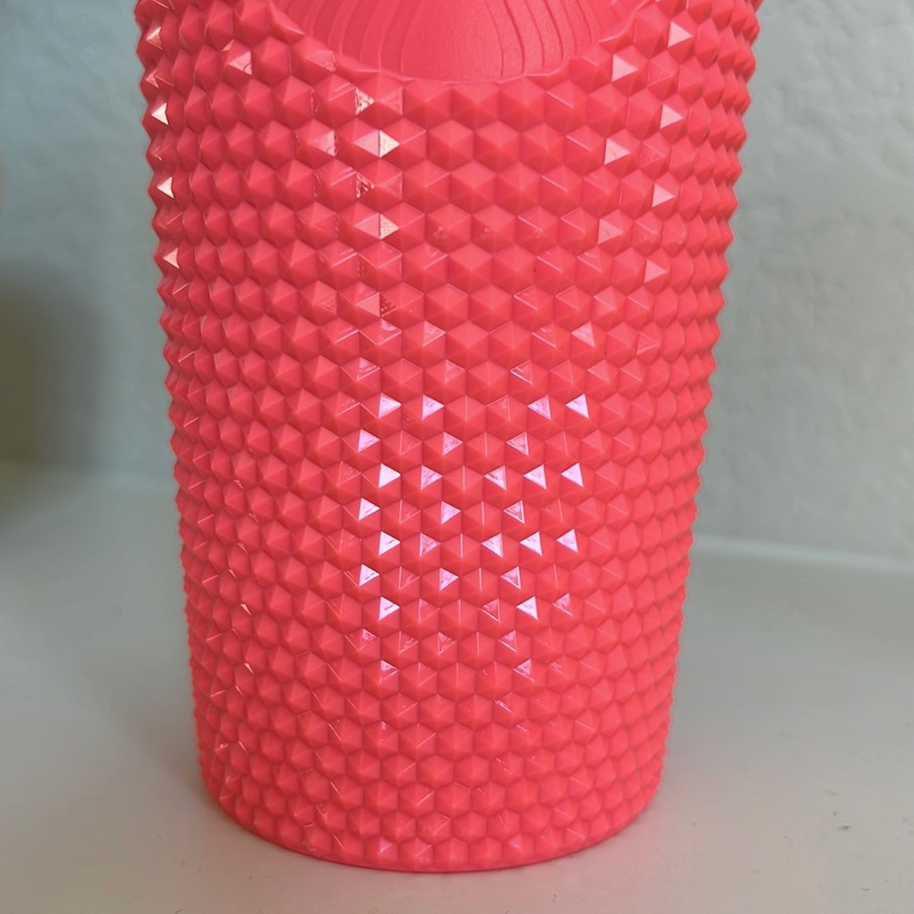 ❗️STARBUCKS DRAGON FRUIT PINK STUDDED BLING STRAW TUMBLER COLD CUP - Picture 5 of 8